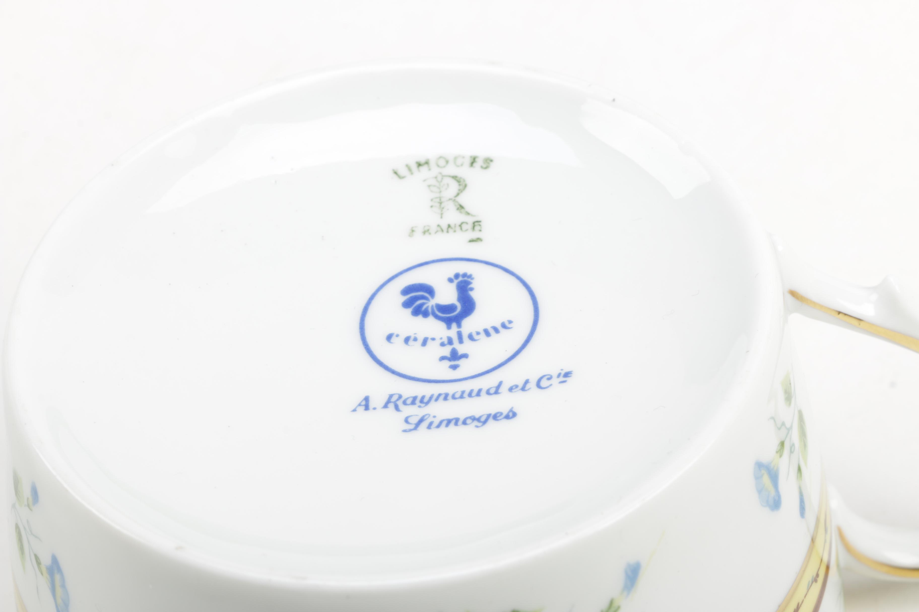 A. Raynaud et Cie Limoges "Morning Glory" Porcelain Tableware