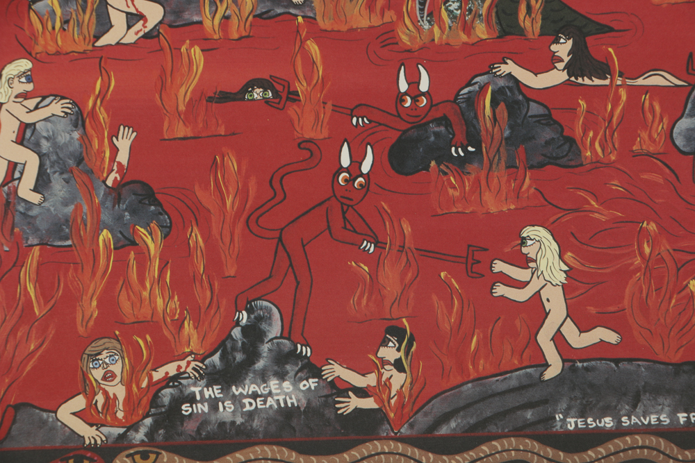 Michael Finster Offset Lithograph on Paper "The Lake of Hellfire and Brimstone"