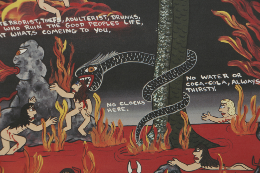 Michael Finster Offset Lithograph on Paper "The Lake of Hellfire and Brimstone"