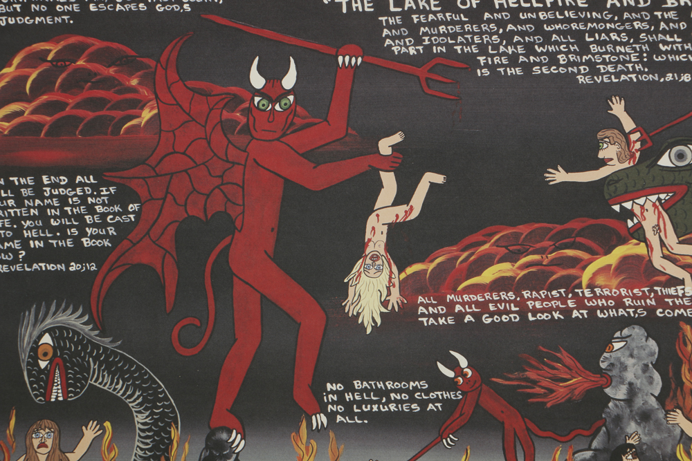 Michael Finster Offset Lithograph on Paper "The Lake of Hellfire and Brimstone"