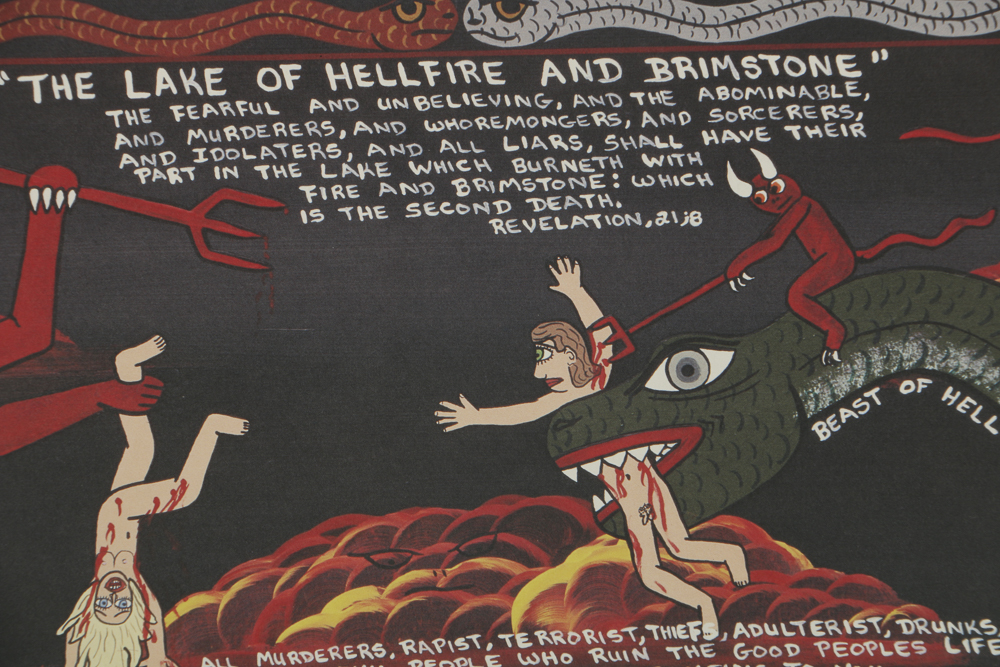 Michael Finster Offset Lithograph on Paper "The Lake of Hellfire and Brimstone"