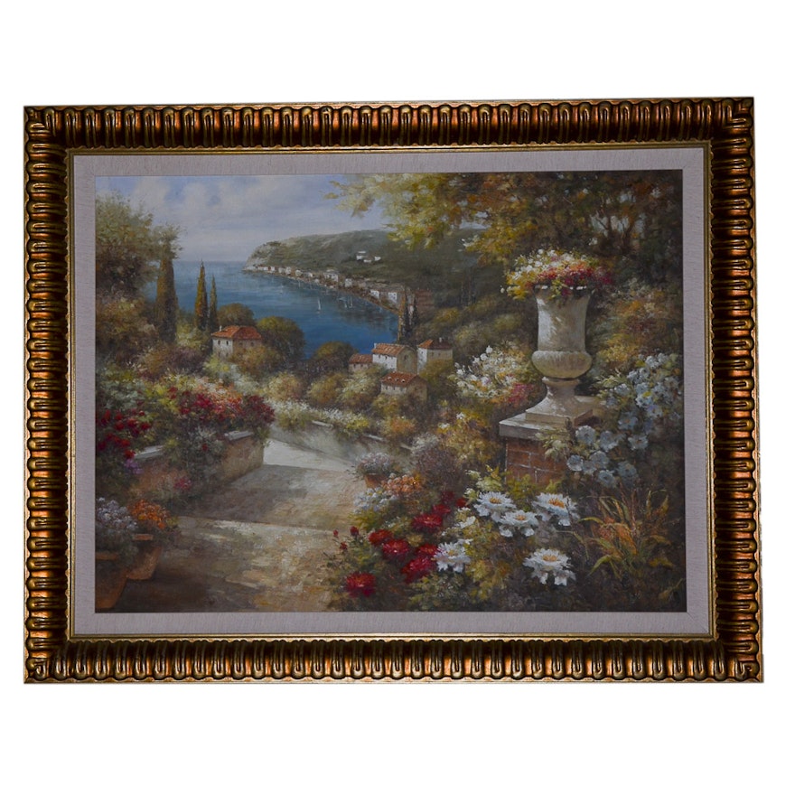 Oil Painting of a Mediterranean Landscape