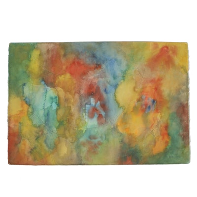 Milton Weiss Watercolor on Paper Abstract Composition Milton Weiss Watercolor on Paper Abstract Composition