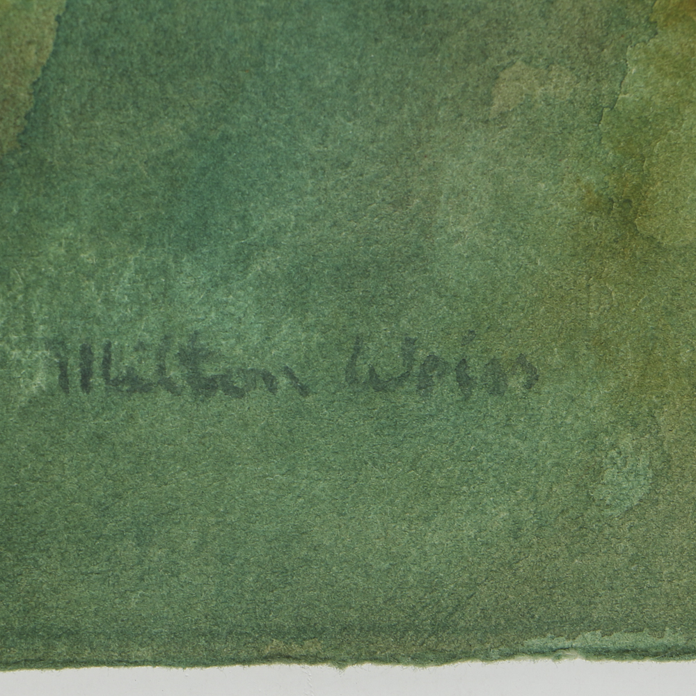 Milton Weiss Watercolor on Paper Abstract Composition