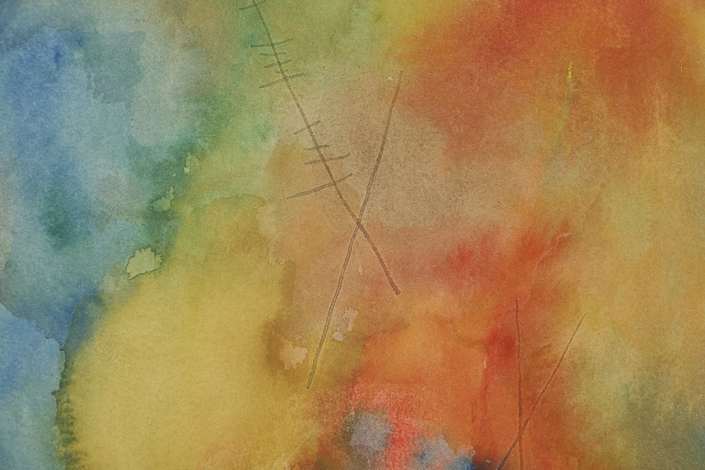 Milton Weiss Watercolor on Paper Abstract Composition