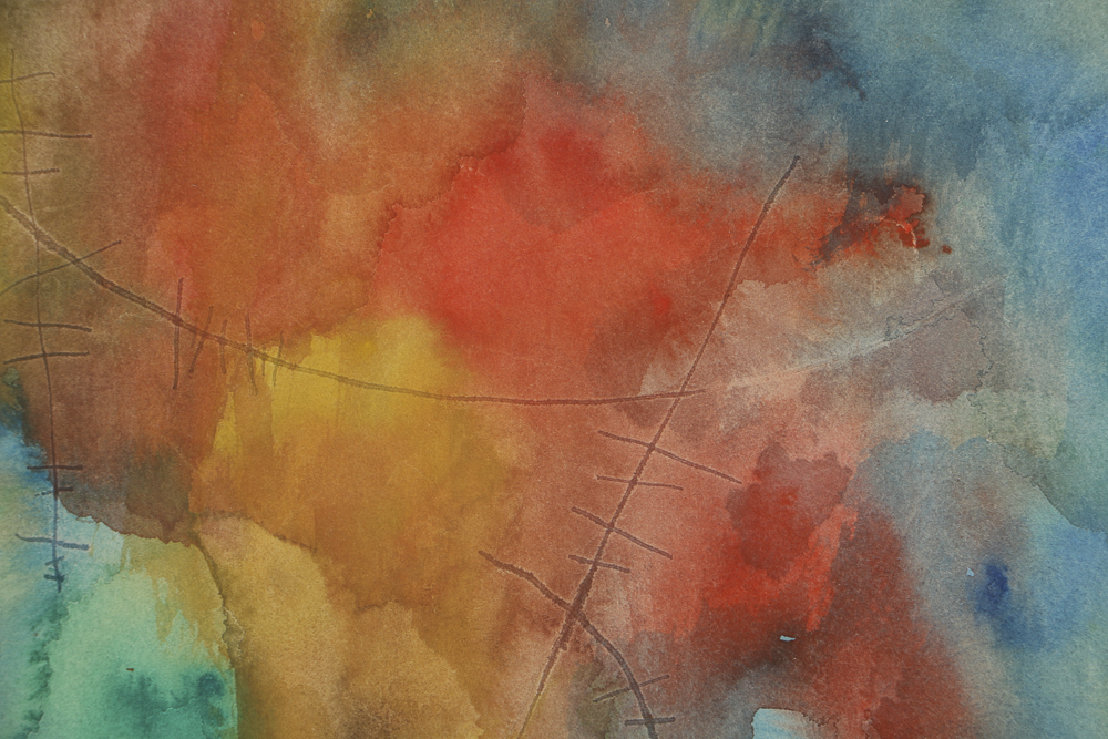 Milton Weiss Watercolor on Paper Abstract Composition