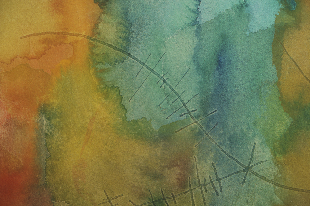 Milton Weiss Watercolor on Paper Abstract Composition