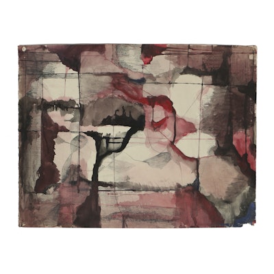 W. Glen Davis Watercolor Painting and Charcoal Drawing on Paper W. Glen Davis Watercolor Painting and Charcoal Drawing on Paper