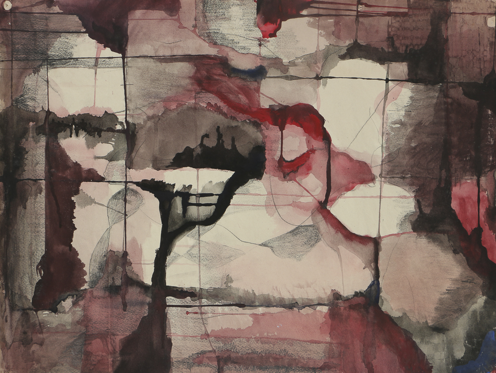 W. Glen Davis Watercolor Painting and Charcoal Drawing on Paper