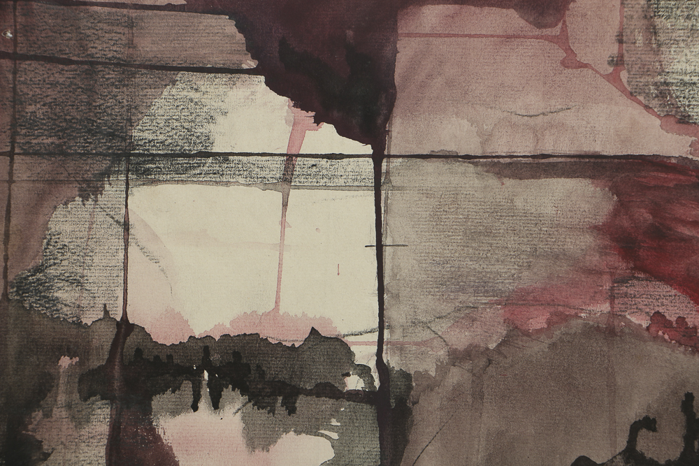 W. Glen Davis Watercolor Painting and Charcoal Drawing on Paper