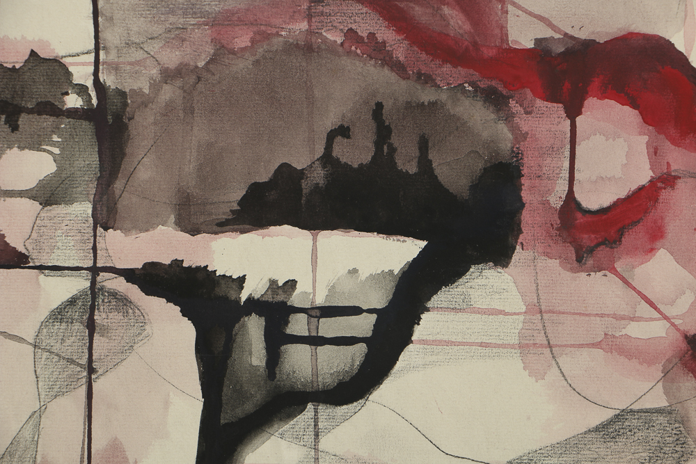 W. Glen Davis Watercolor Painting and Charcoal Drawing on Paper