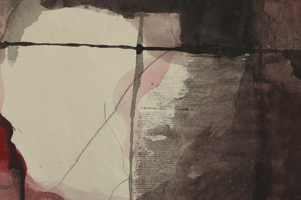 W. Glen Davis Watercolor Painting and Charcoal Drawing on Paper