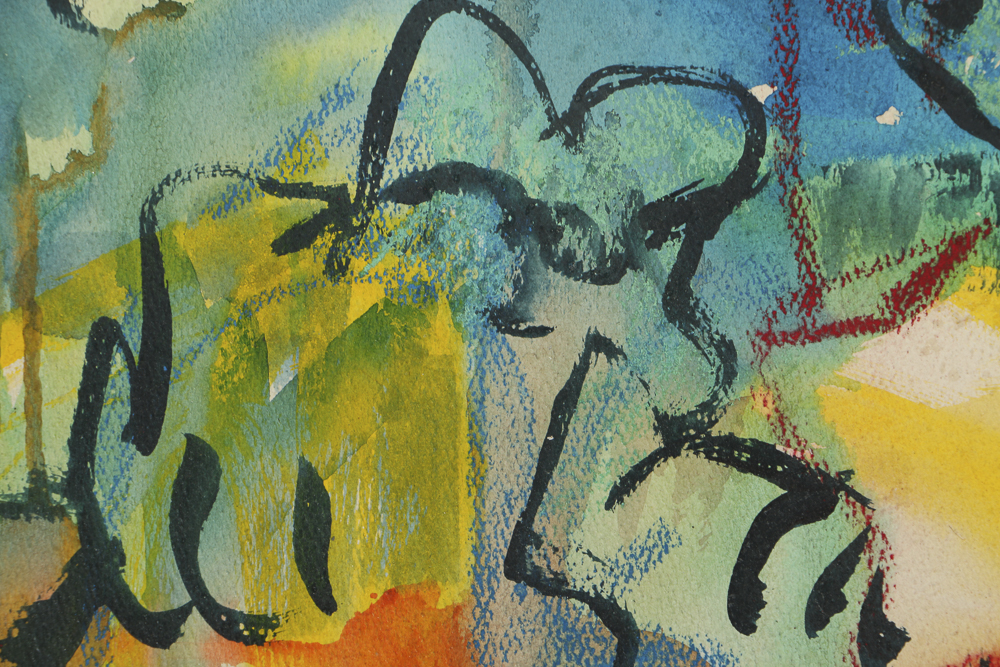 Martha Fairchild Watercolor Painting on Paper Abstract Composition