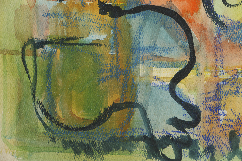 Martha Fairchild Watercolor Painting on Paper Abstract Composition