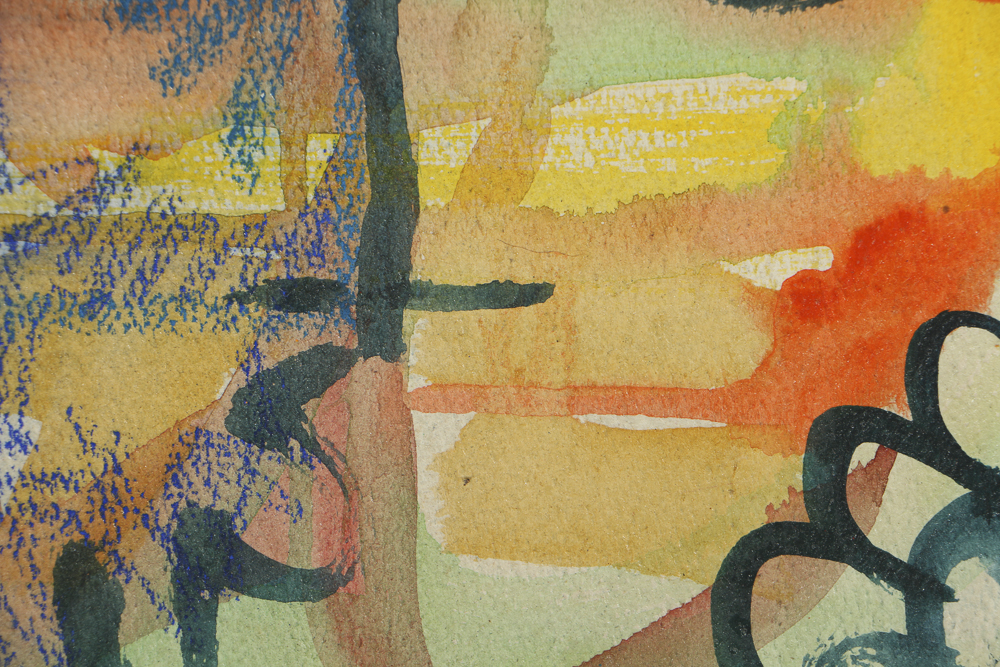 Martha Fairchild Watercolor Painting on Paper Abstract Composition