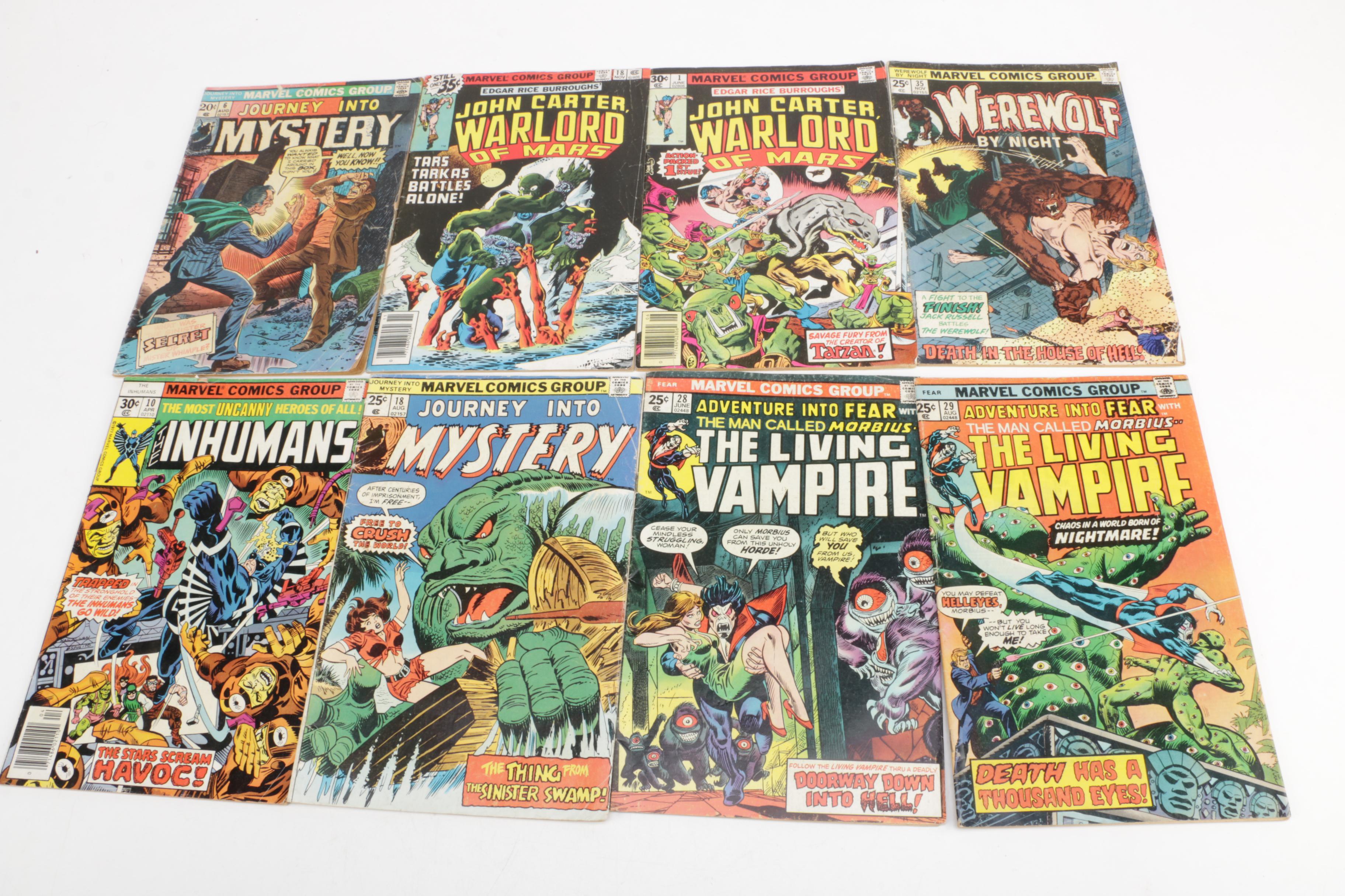 Collection of Marvel Comic Books featuring "Moon Knight" and "Tomb of Dracula"