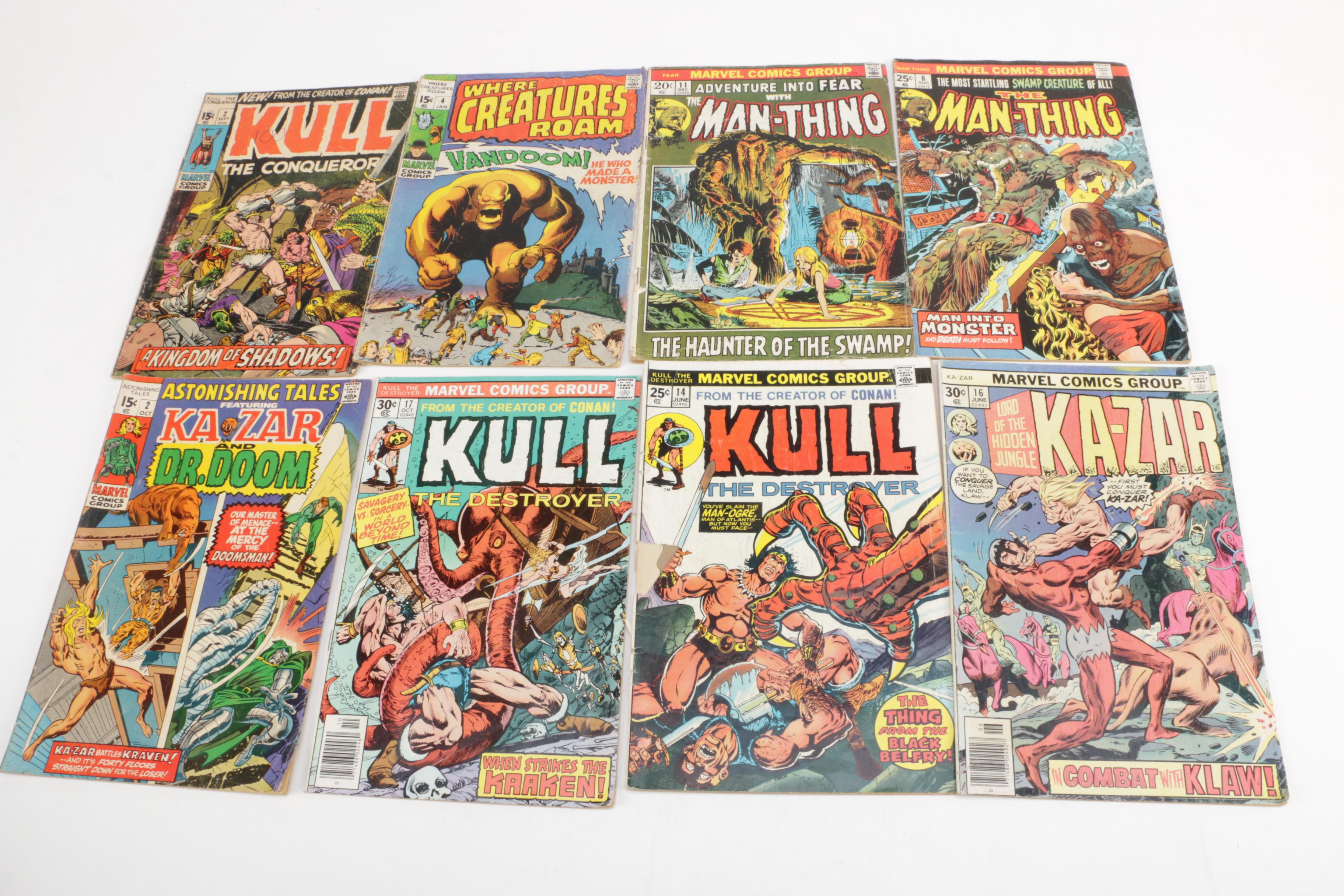 Collection of Marvel Comic Books featuring "Moon Knight" and "Tomb of Dracula"