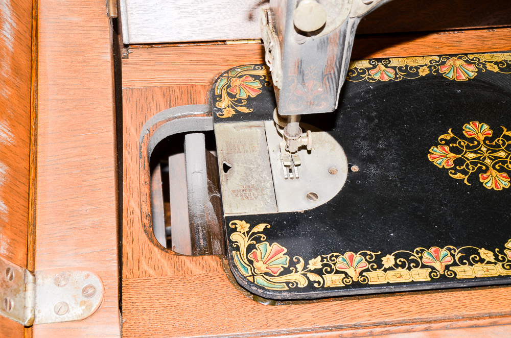 Antique White USA Rotary Sewing Machine