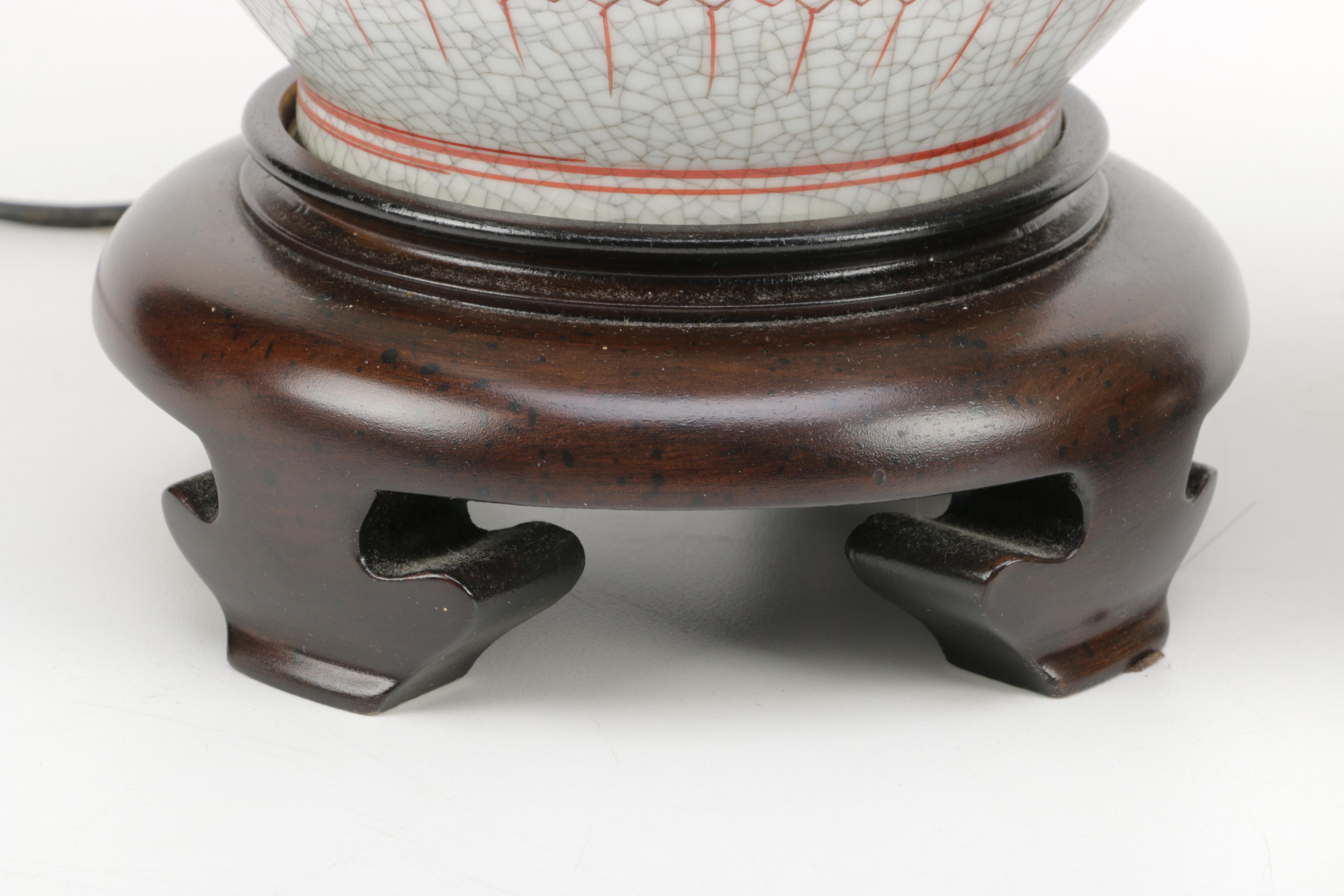 Pair of Floral Ginger Jar Table Lamps