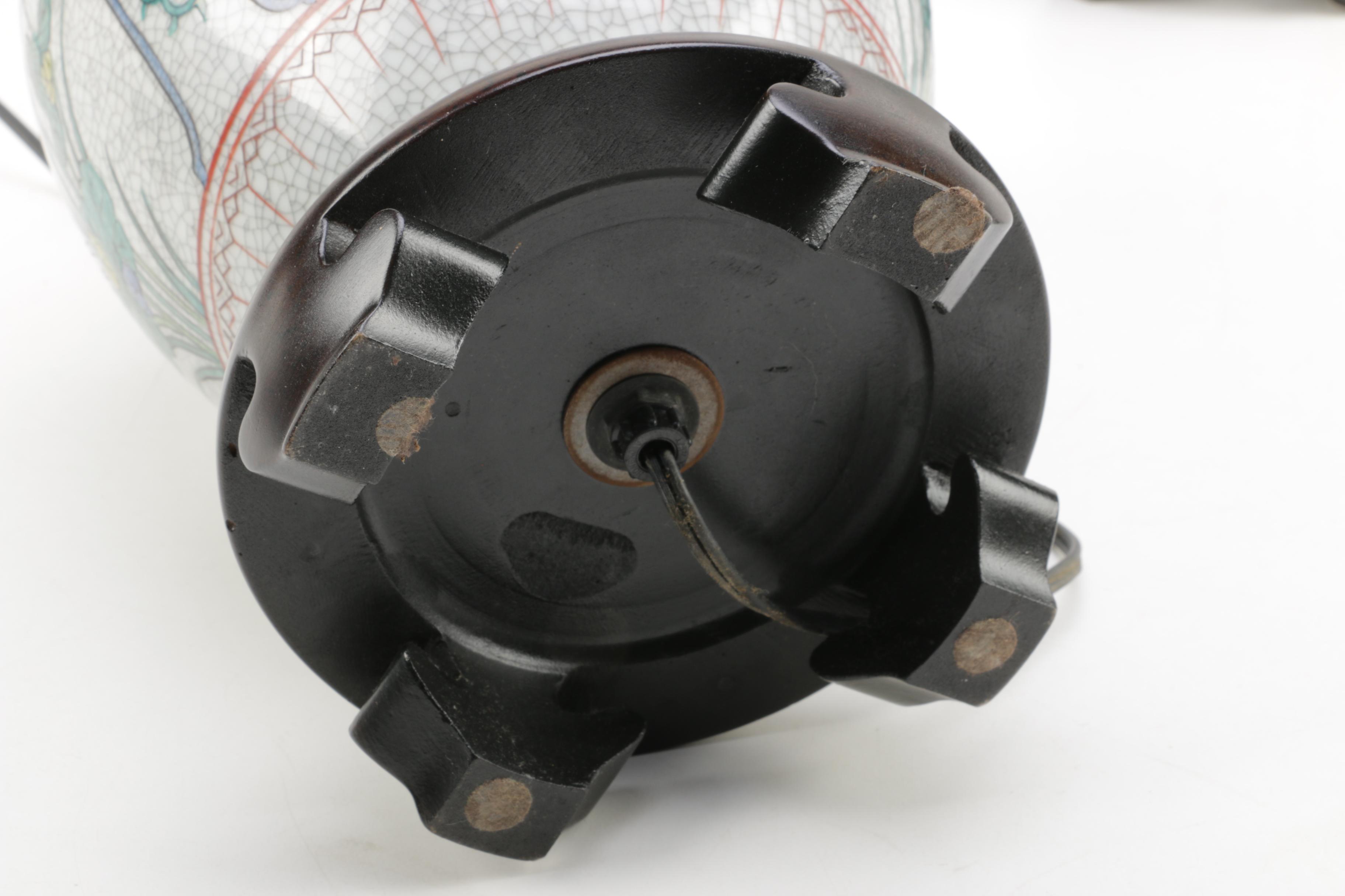 Pair of Floral Ginger Jar Table Lamps