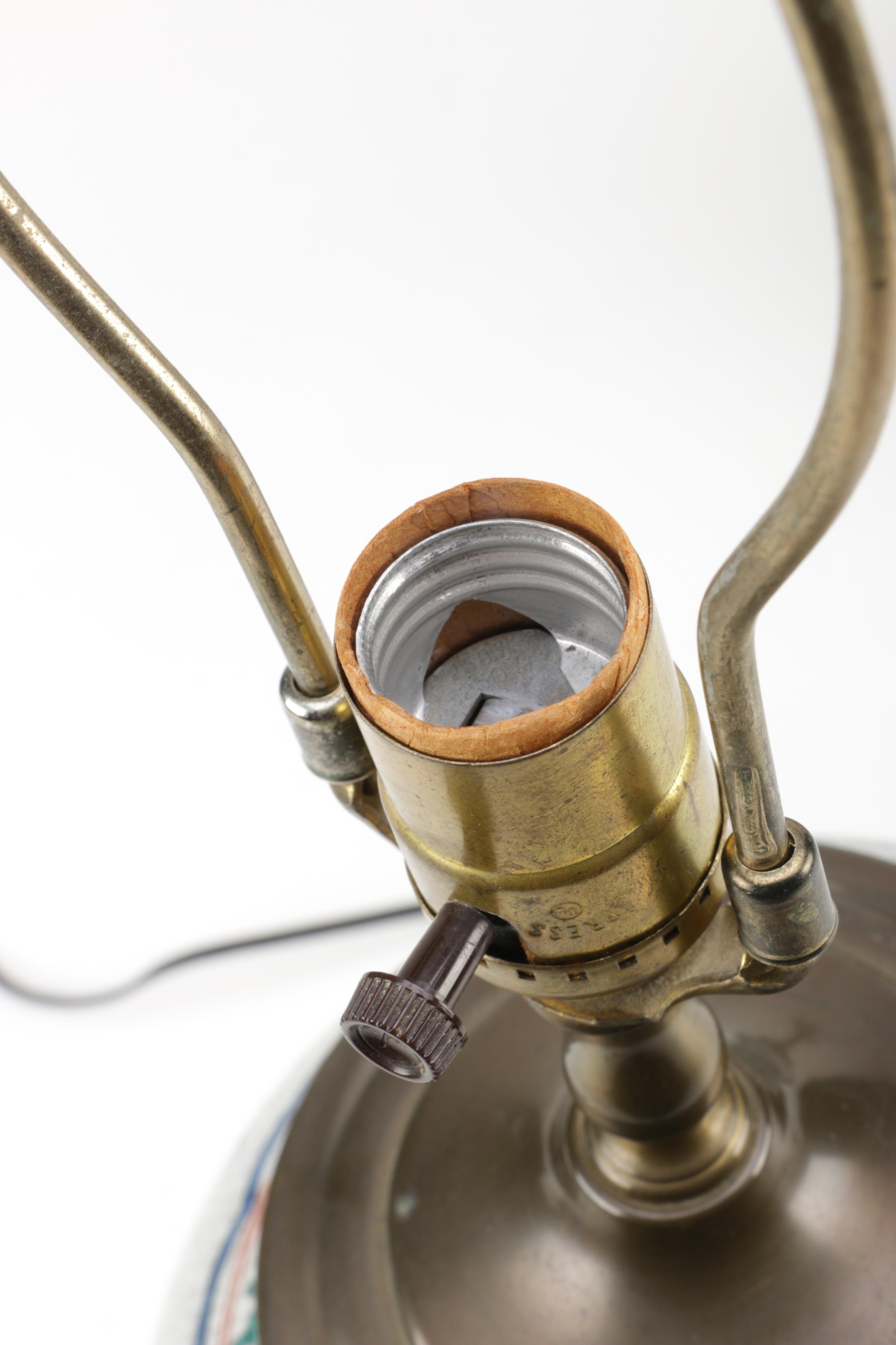 Pair of Floral Ginger Jar Table Lamps