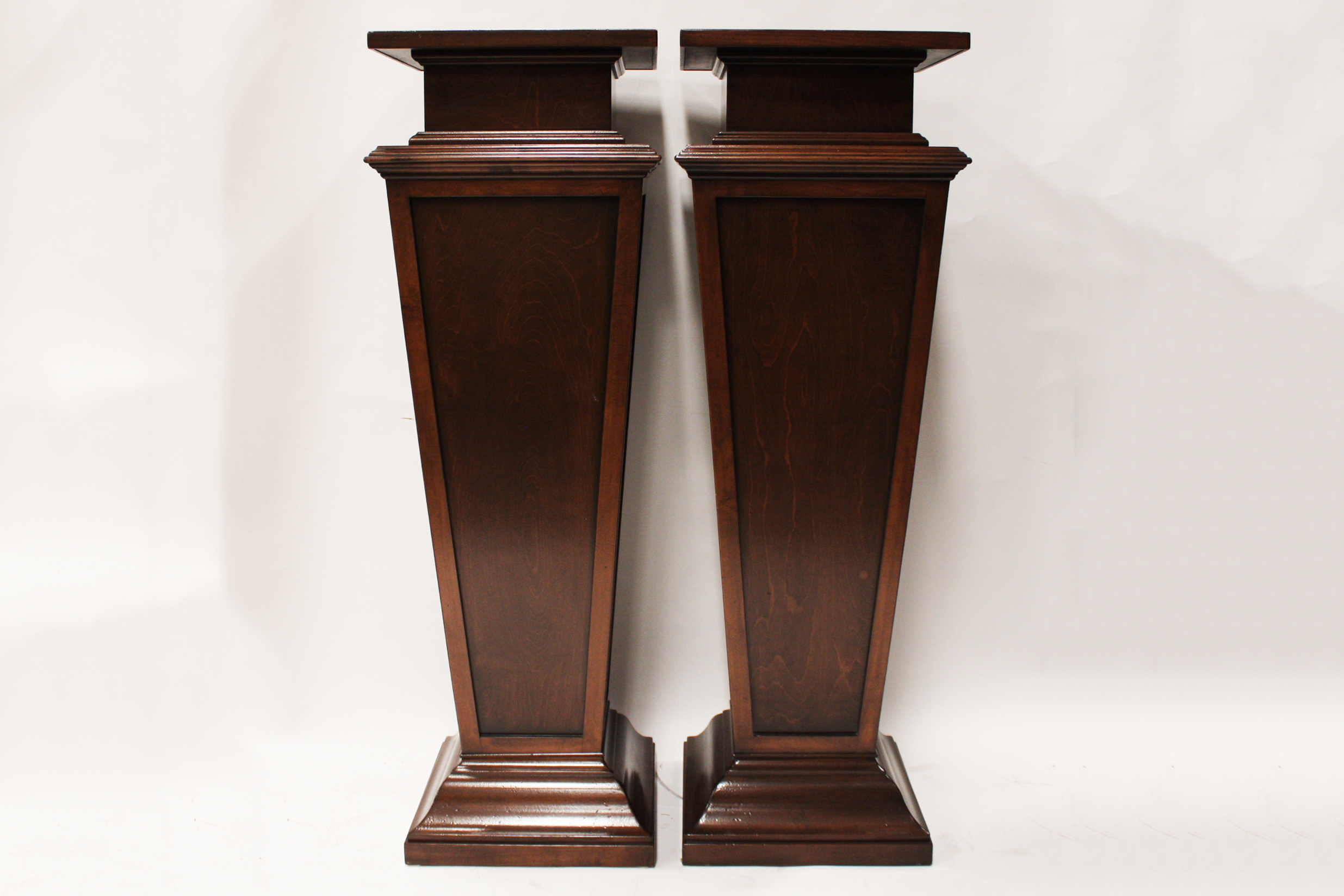 Pair of Wooden Pillar Style Plant Stands