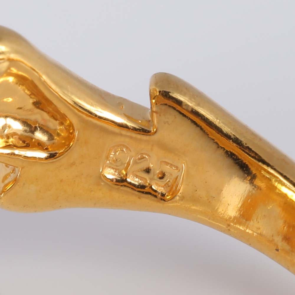 Gold over Sterling Silver Citrine, Ruby, and Orange Sapphire Ring