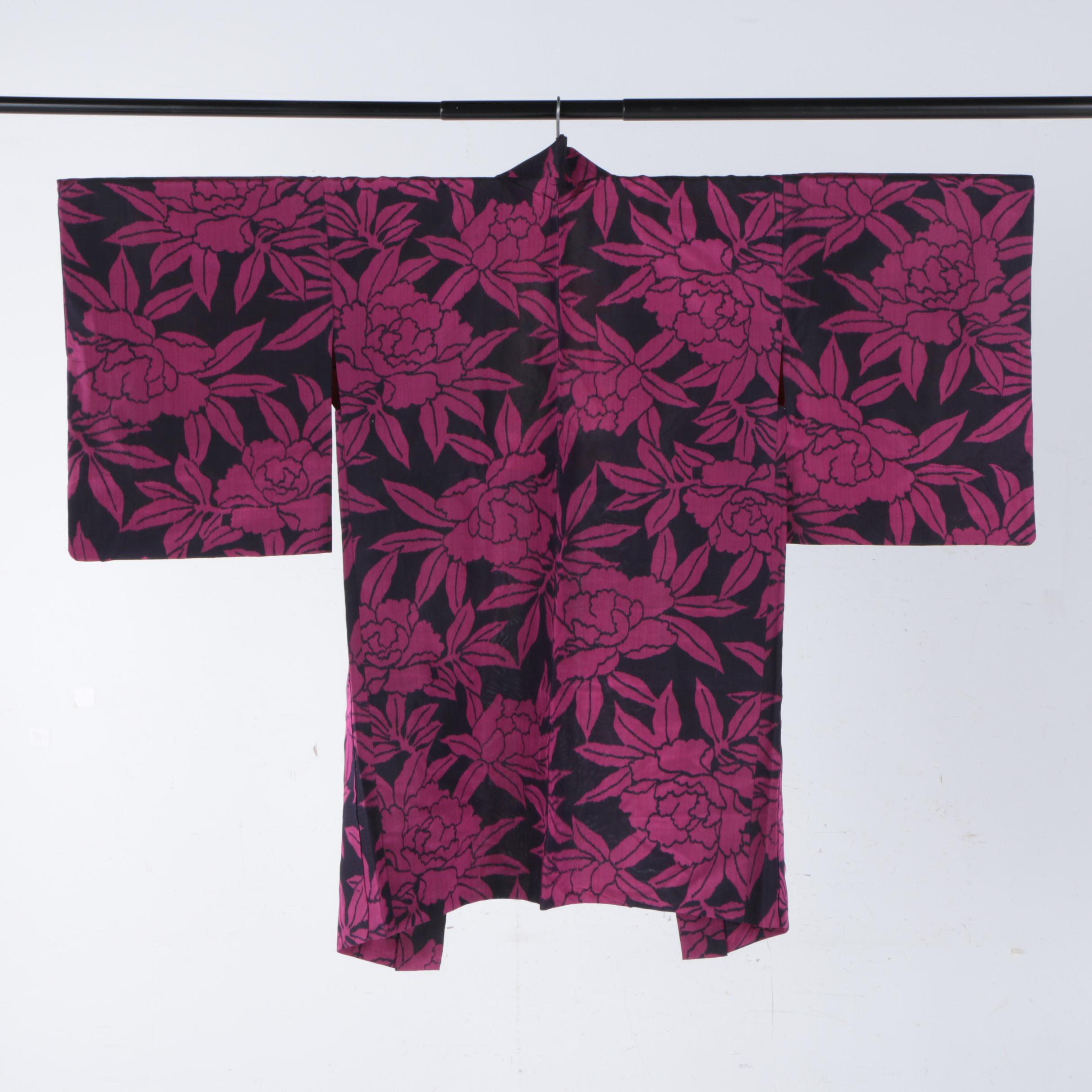 Circa 1950s Vintage Silk Haori Jacket