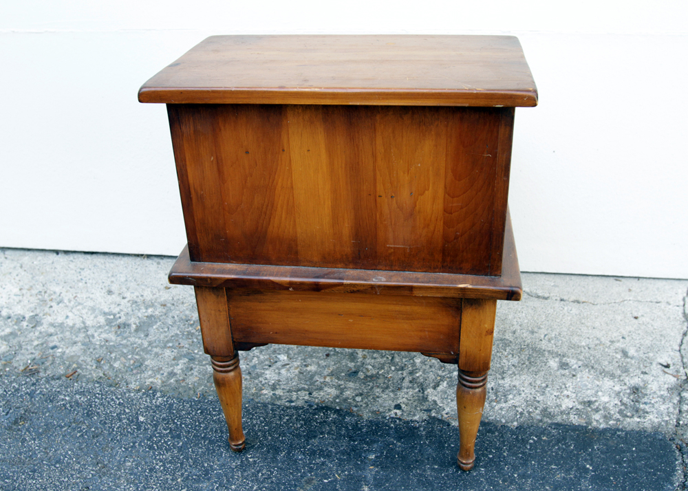 Vintage Two Tier End Table by Pine-Tique and Armchair