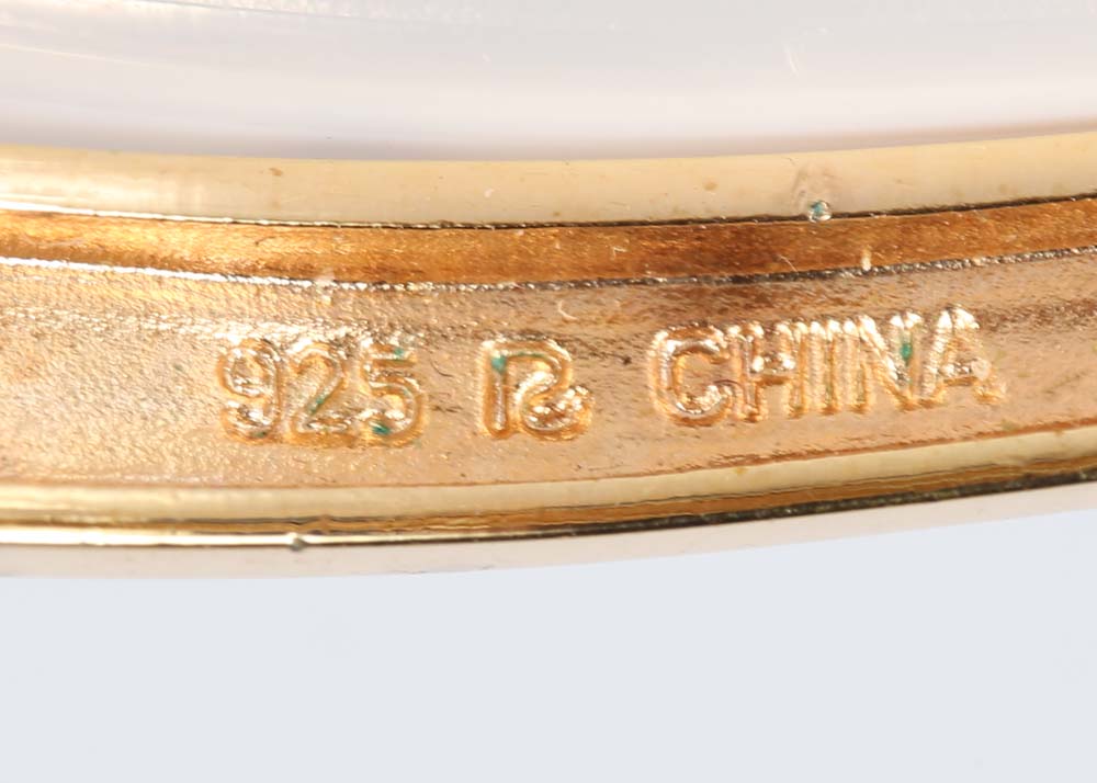 Gold Over Sterling Silver Emerald, Ruby, Sapphire and Diamond Bangle