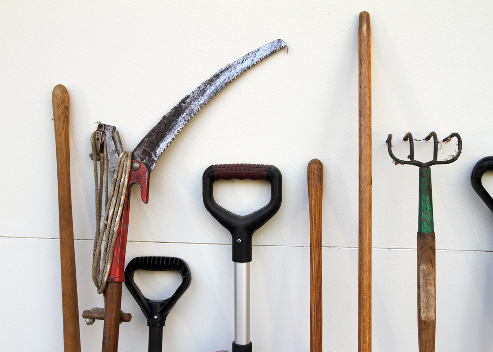 Assortment of Lawn Tools and Extension Cords