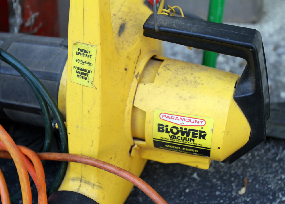 Assortment of Lawn Tools and Extension Cords