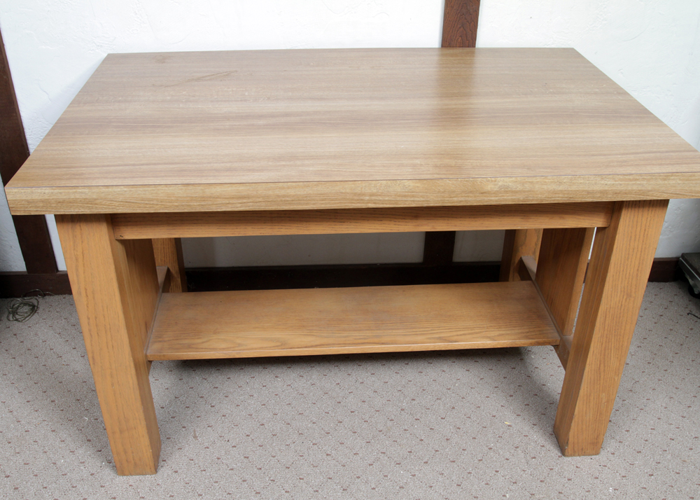 Laminate Top Oak Library Desk and Business Furniture Co. Chair