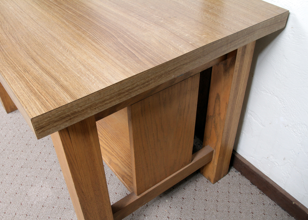 Laminate Top Oak Library Desk and Business Furniture Co. Chair