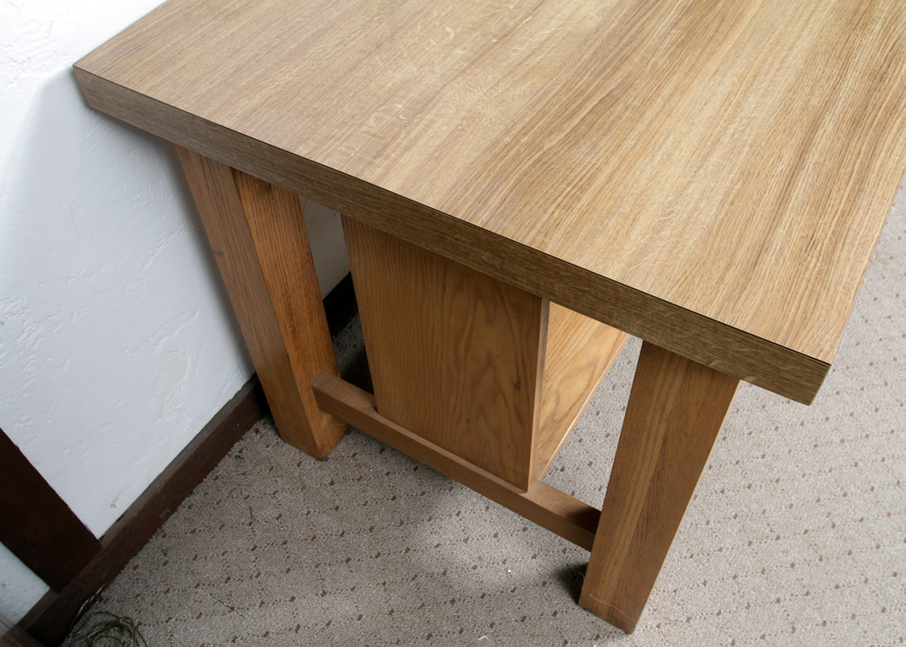 Laminate Top Oak Library Desk and Business Furniture Co. Chair