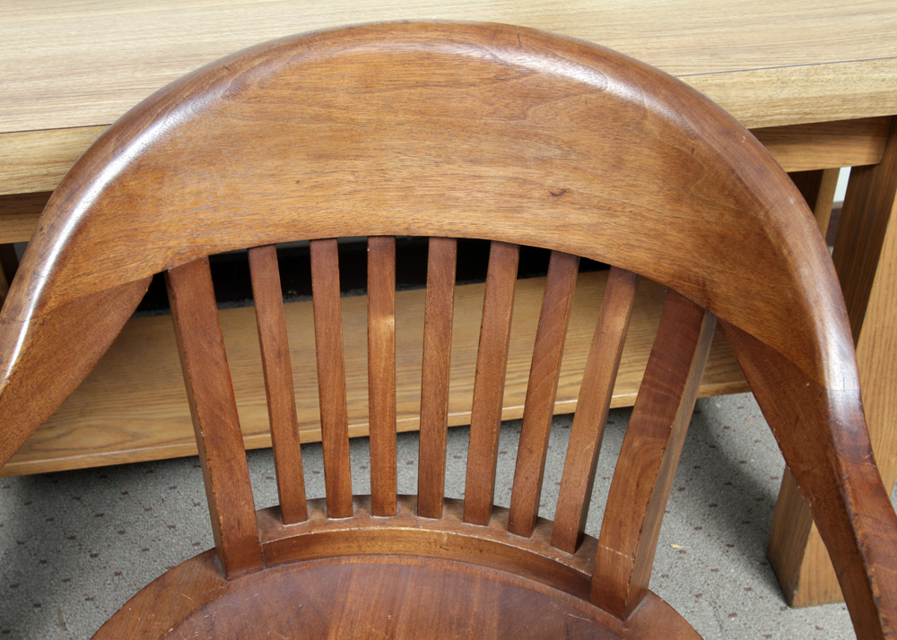 Laminate Top Oak Library Desk and Business Furniture Co. Chair