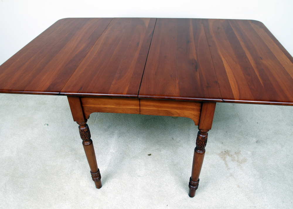 Vintage Sheraton Style Cherry Drop-Leaf Dining Table