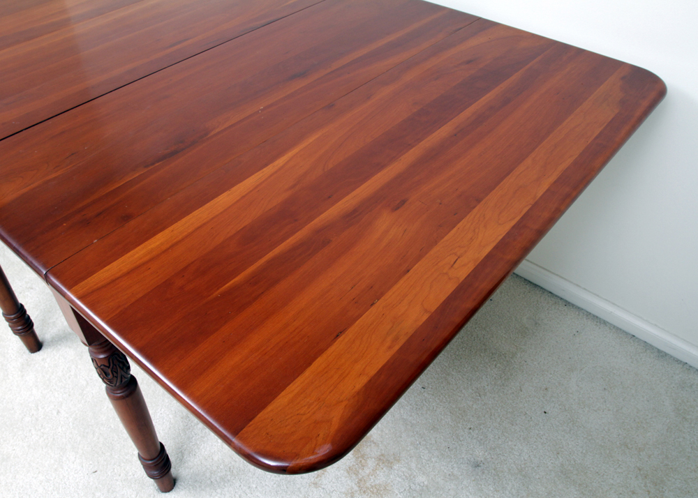 Vintage Sheraton Style Cherry Drop-Leaf Dining Table