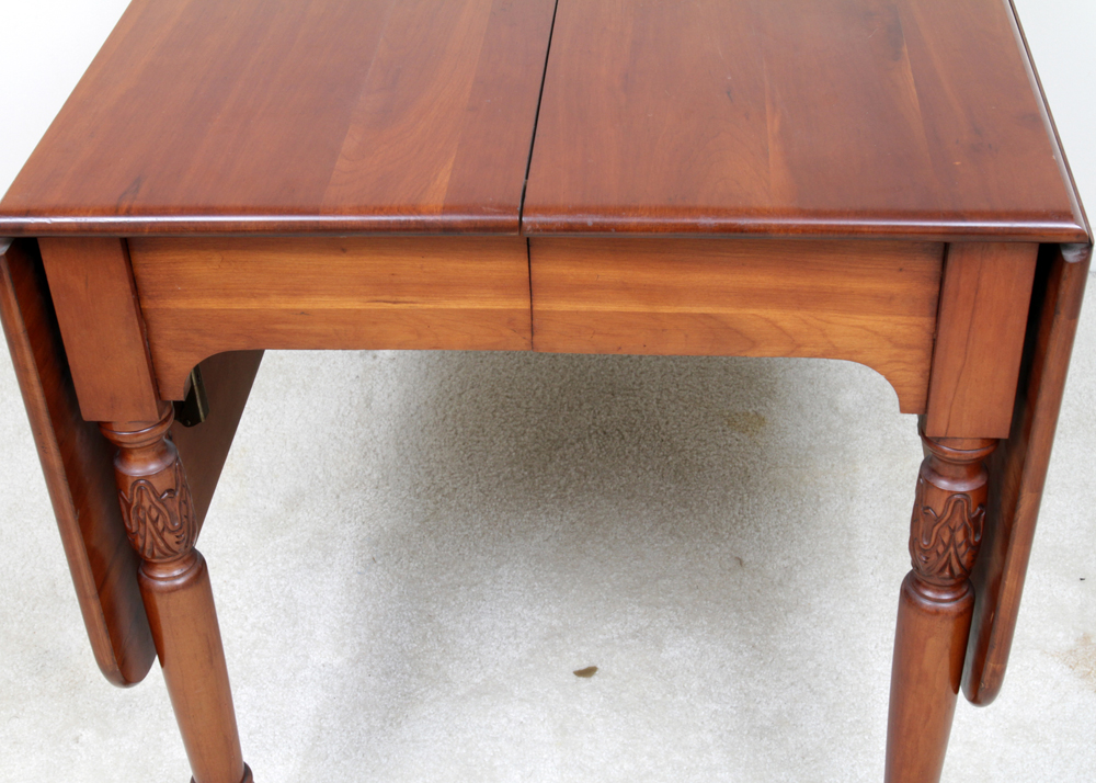 Vintage Sheraton Style Cherry Drop-Leaf Dining Table