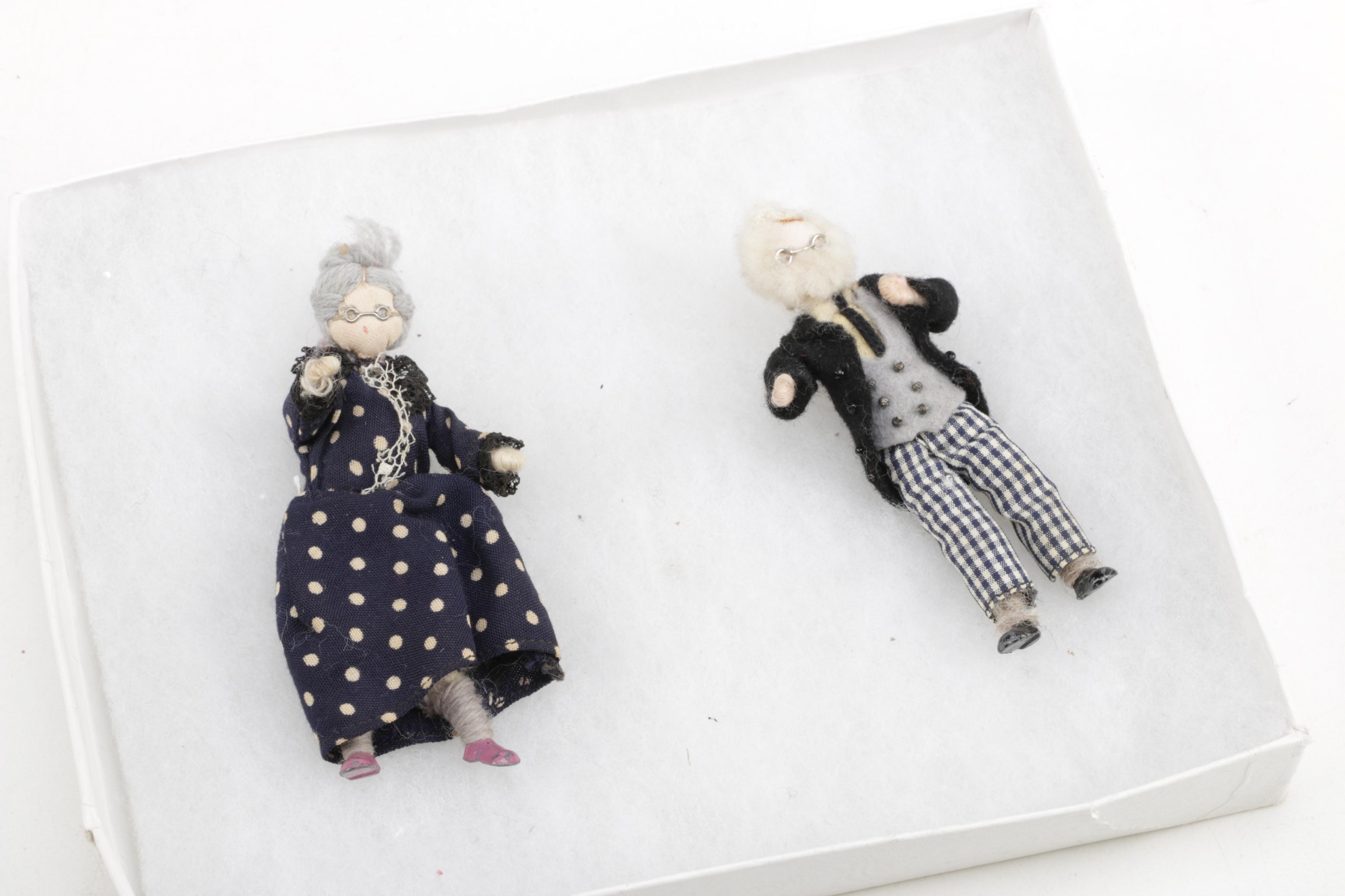 Circa 1930s Hand-Felted "Grecon"  Bendable Wire Dolls