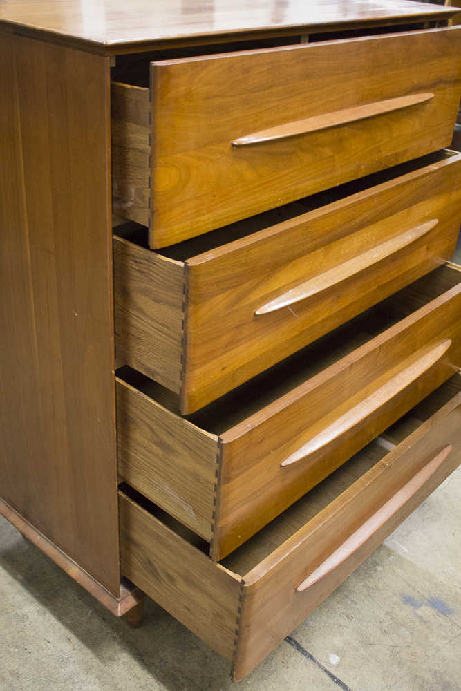 Mid Century Modern Walnut Chest of Drawers from Bissman