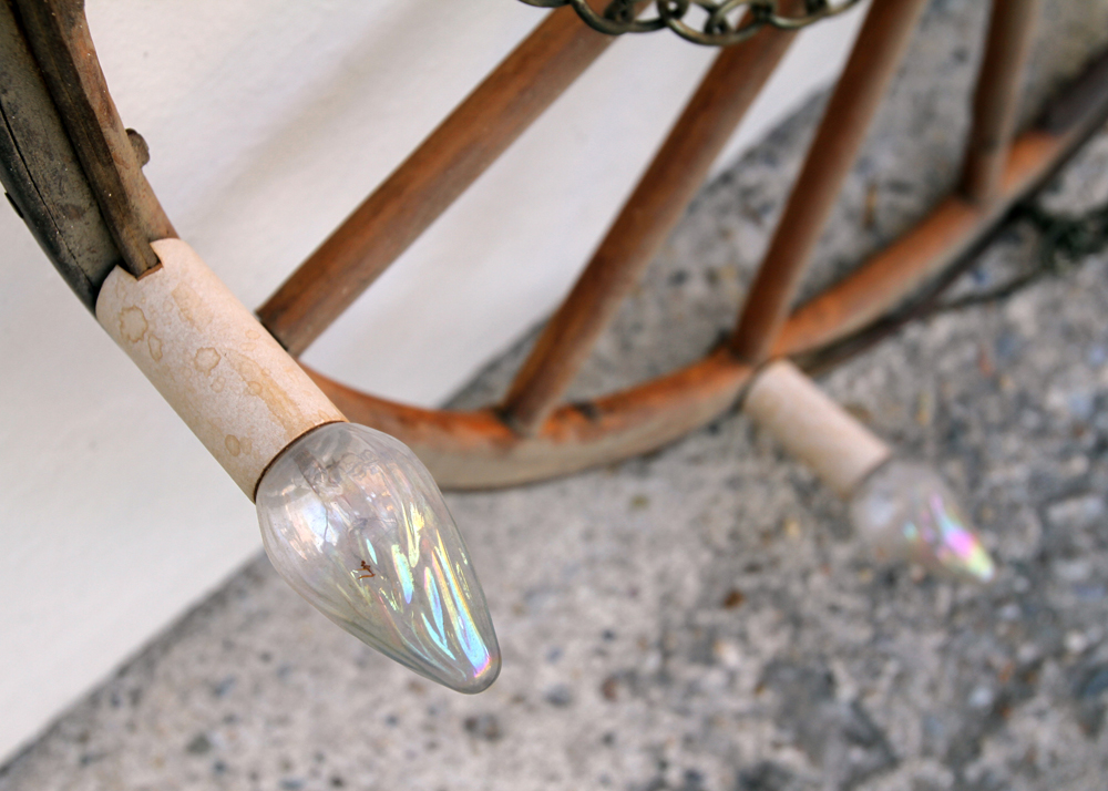 Wood Wagon Wheel Ceiling Light