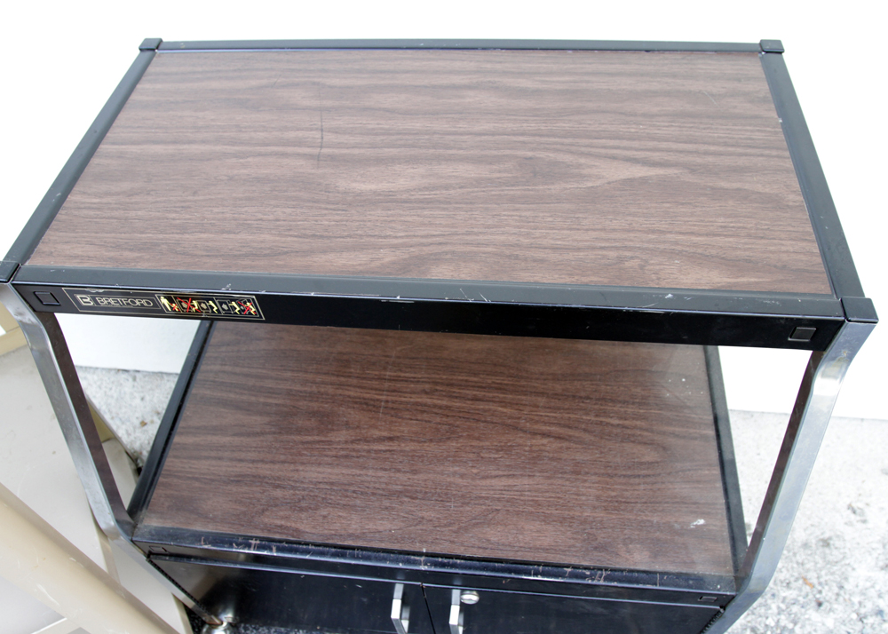 Pair of Rolling Media Carts