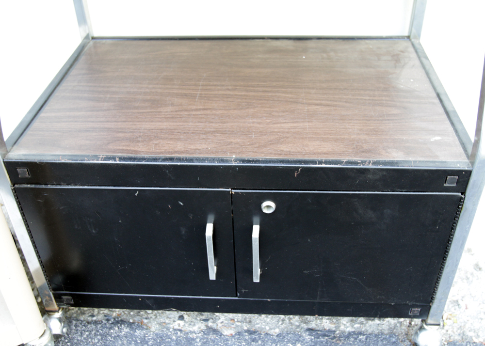 Pair of Rolling Media Carts