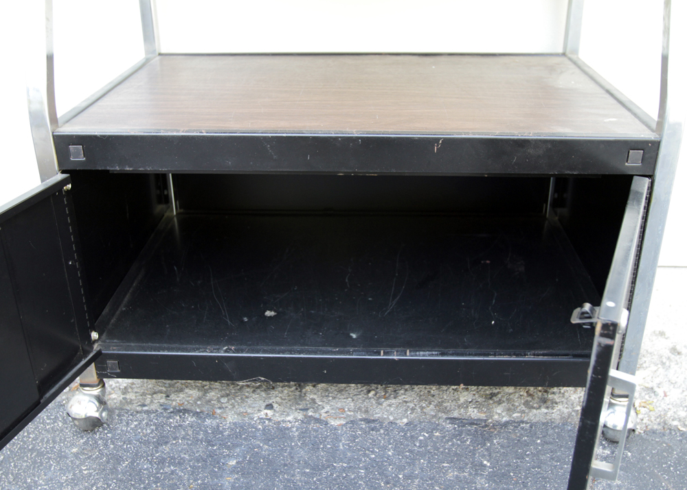 Pair of Rolling Media Carts