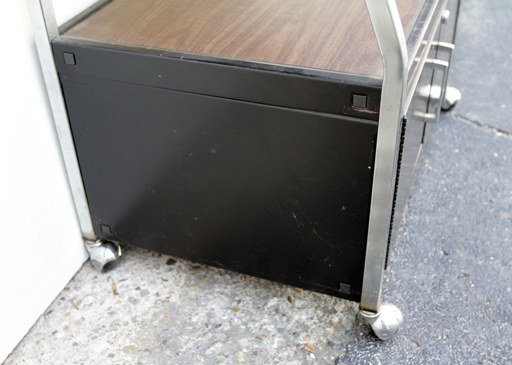 Pair of Rolling Media Carts