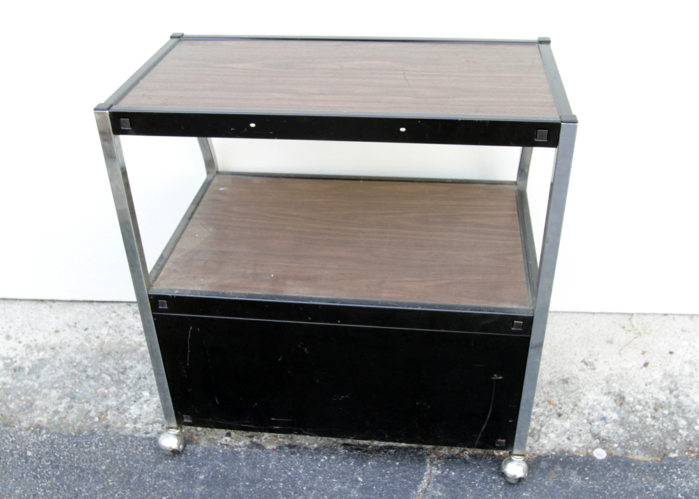 Pair of Rolling Media Carts