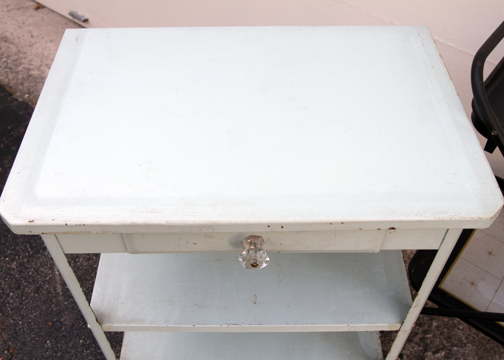 Mid-Century Metal Shelf and Rolling Cart