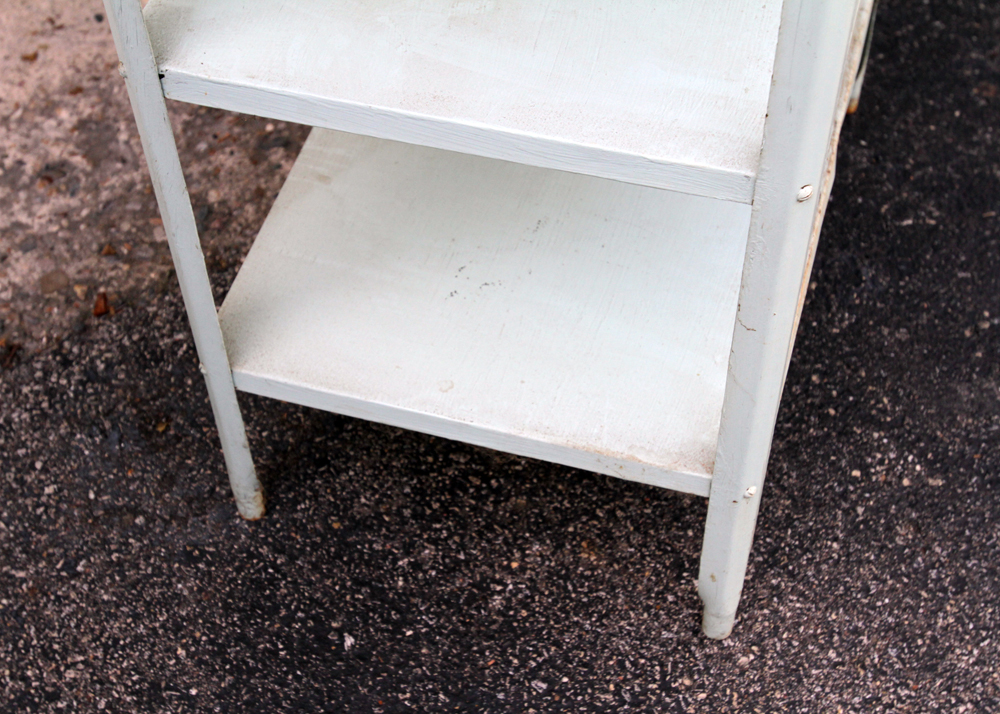 Mid-Century Metal Shelf and Rolling Cart