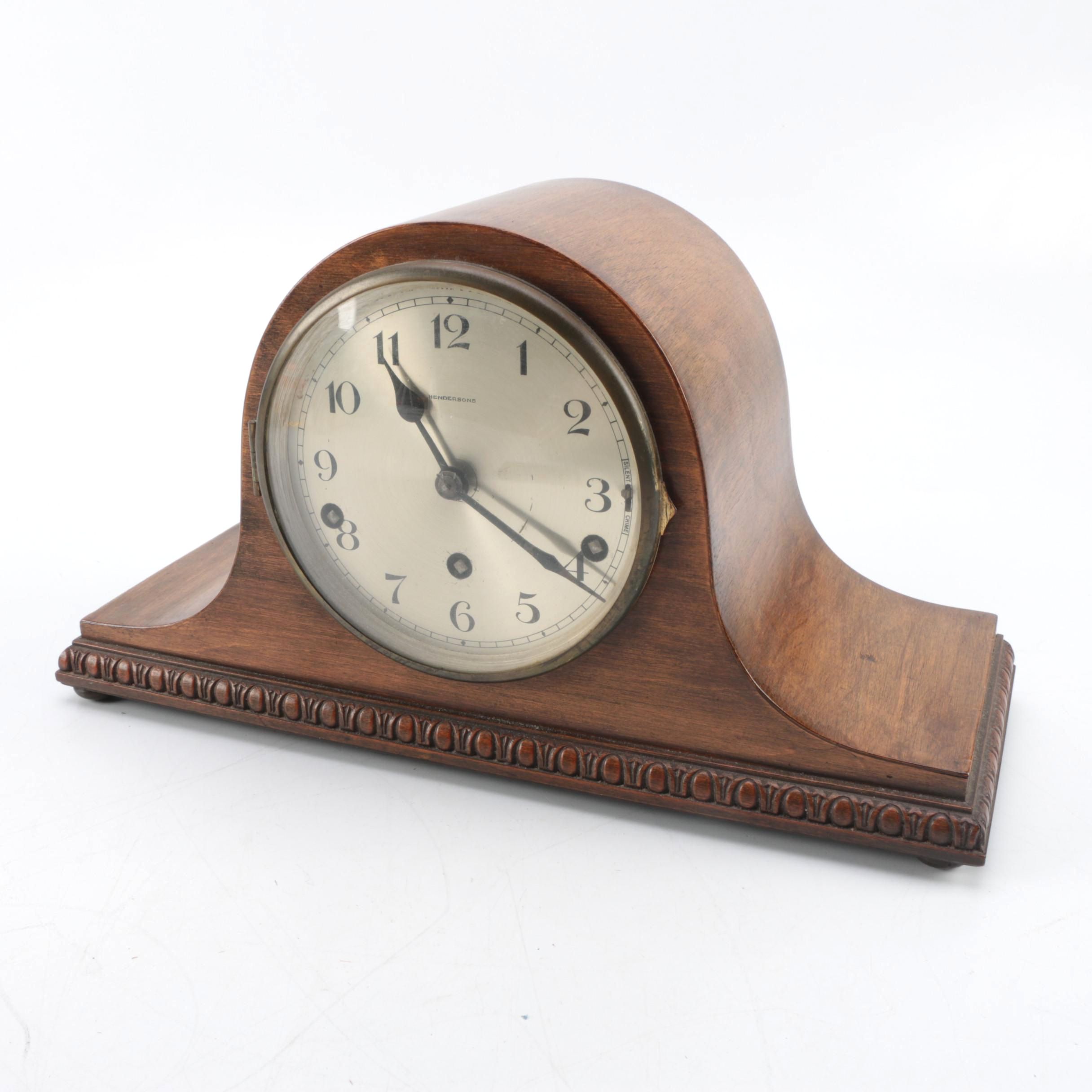 Vintage Hendersons Tambour Mantel Clock